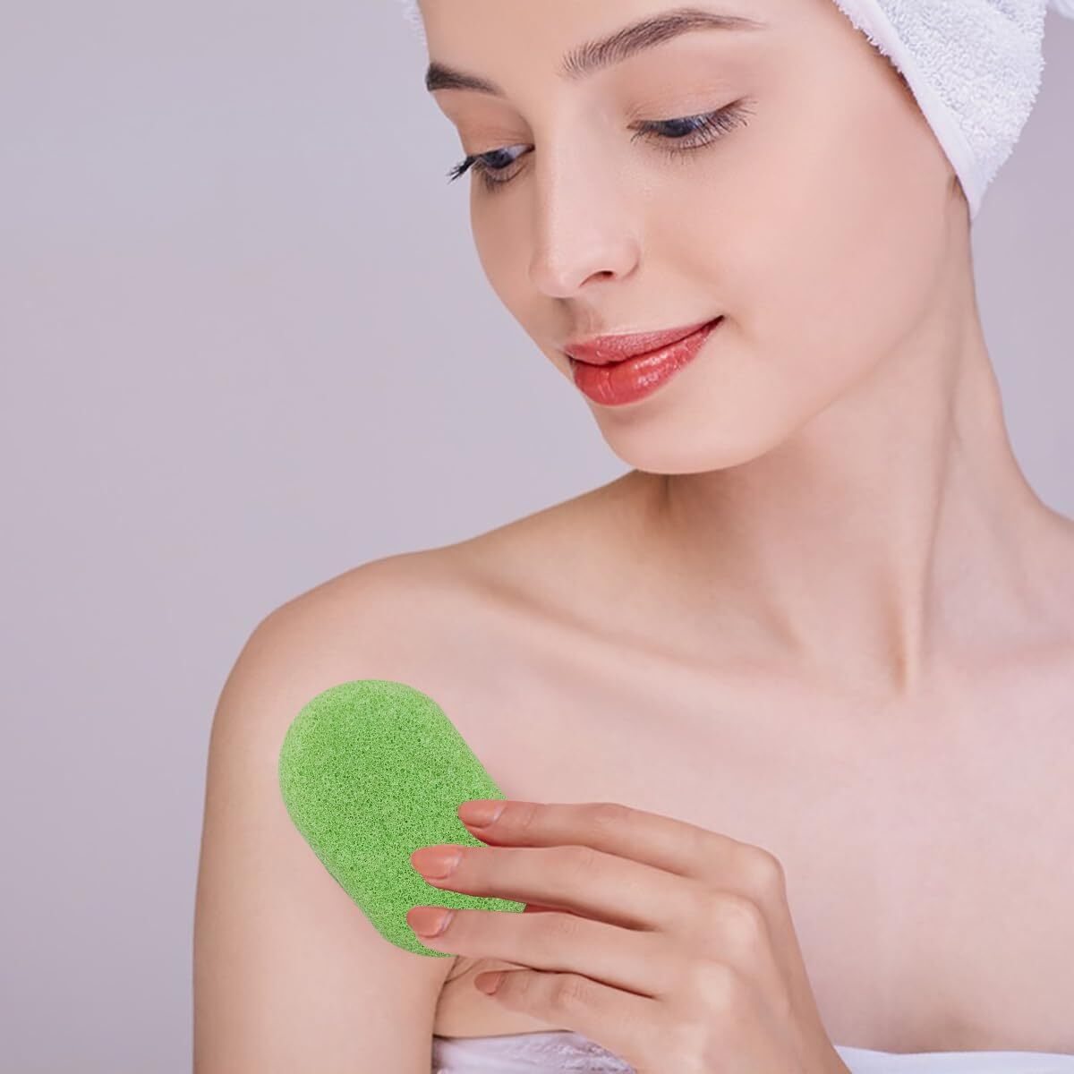 6 pcs Konjac Sponge, Pink, Purple, White, Black, Light Green, Dark Green