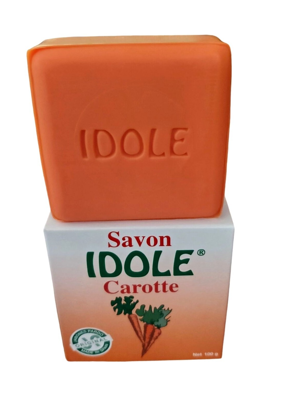 Idole Carrot Soap 3.5 Oz 100g Vitamin B-Carotene Savon Carotte Jabon Zanahoria