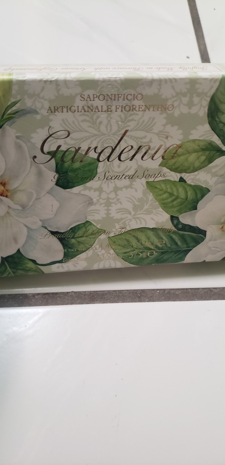 Pack Saponificio ~ Gardenia Scented Bar Soap from Italy 3 bars 4.40 oz Each NIB/