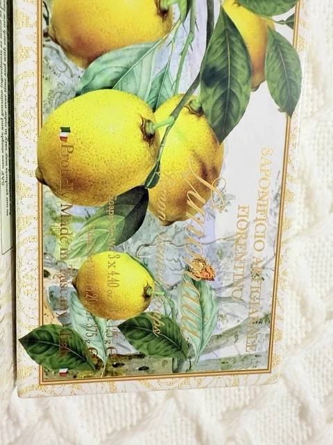 Saponificio LEMON Scented Soaps Tuscany (3) 4.4 oz GIFTBOX