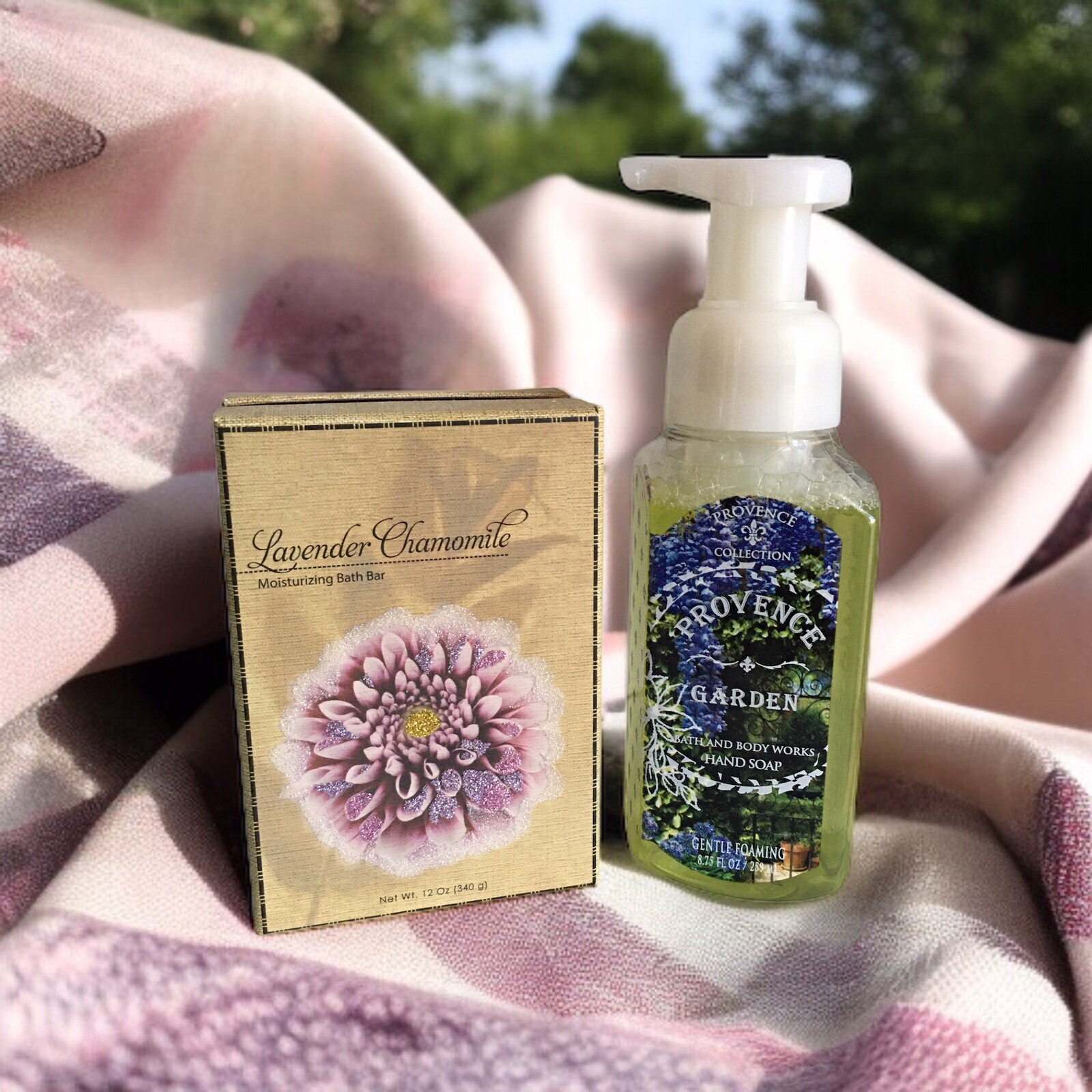 Bath & Body Works PROVENCE GARDEN Gentle Foaming Hand Soap and Bath Bar Gift Set