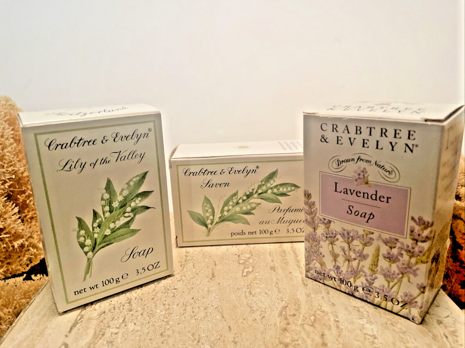Lot of 6 Vintage CRABTREE & EVELYN Soaps Lily of Valley Lavender Almond Muguet