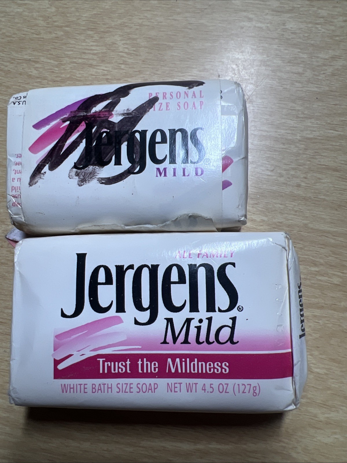 VTG Jergens Mild Bar Soap Unused Original Packaging 1 – 4.5 Oz / 1 – 3 Oz (?)