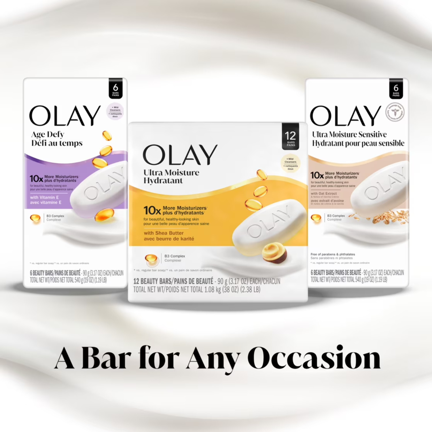 Olay Ultra Moisture Shea Butter Soap Bar 3.75oz 8 Count Vitamin B3, 2 Pack