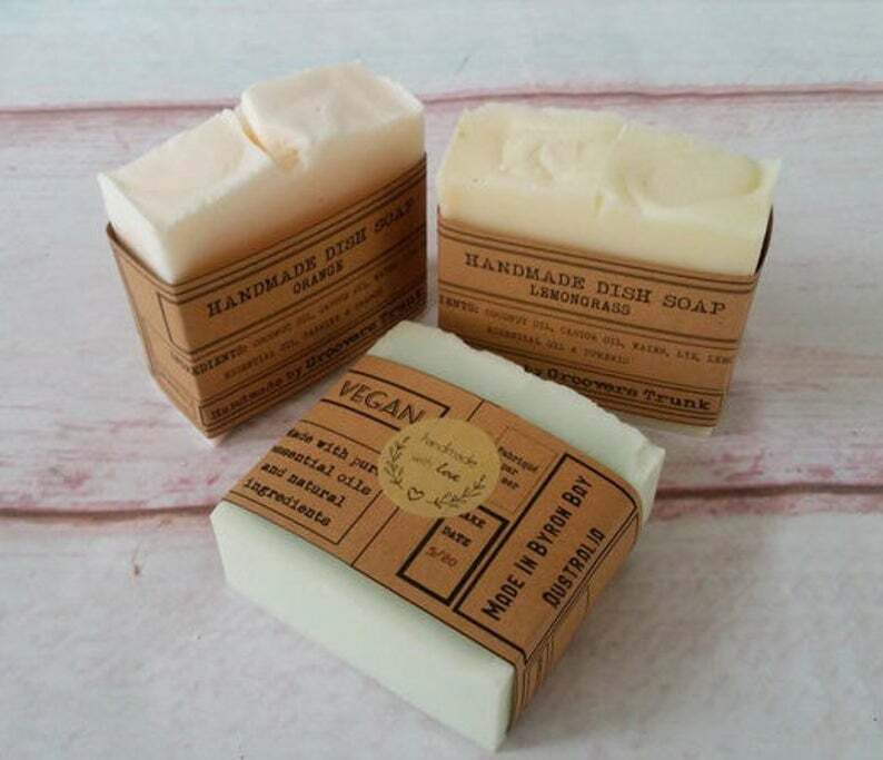 Handmade Dish Washing Soap Bars 3 Pack Citrus Aromatherapy Zero Waste 100 Grams