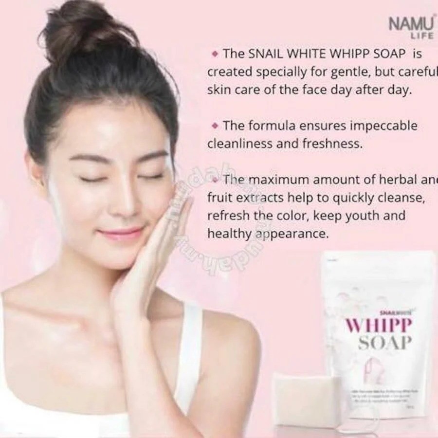 4x Snail White Whipp Soap Bar Foam with Delicate Softening White Namu Life 100g