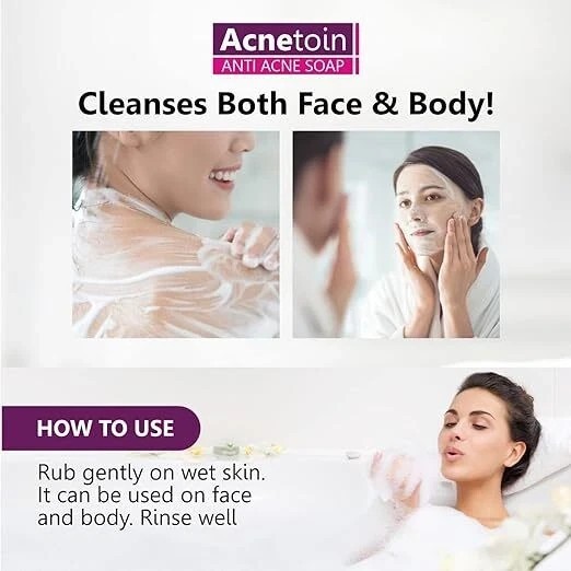 Leeford Women’s Acnetoin Anti Acne Bathing Soap Bar For Oily Skin Pack 4 x 75 gm