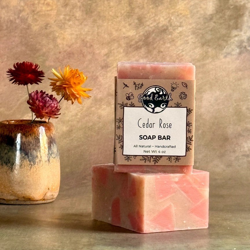Cedar Rose Soap Bar By Good Earth Soap Co. Natural Ingredients Made In The USA