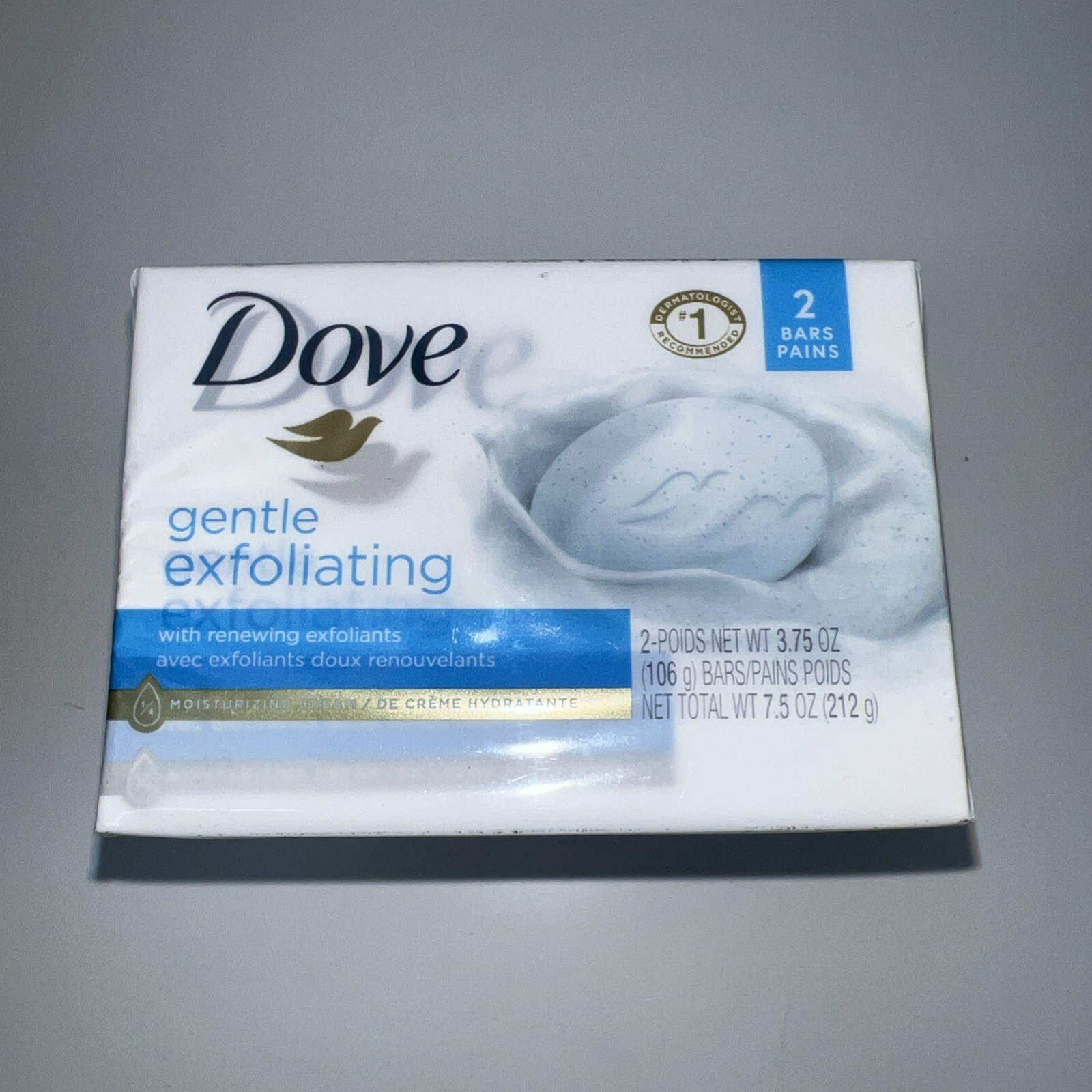 Dove Gentle Exfoliating Beauty 2 Bar Soap 7.5 oz Moisturizing Cleansing