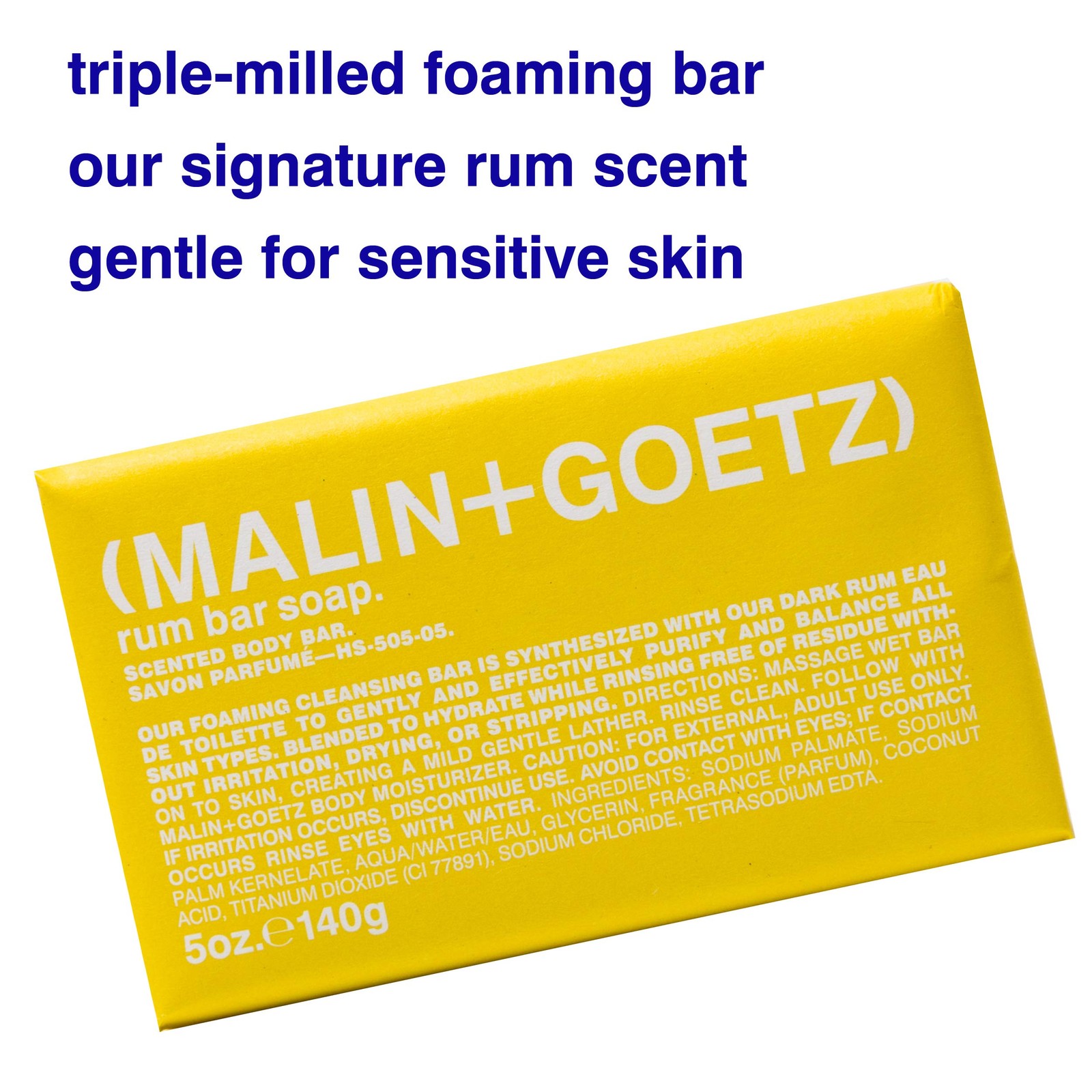 Malin + Goetz Rum Bar Soap, 5 Oz. – Body Soap for All Skin Types, Gentle Soap…