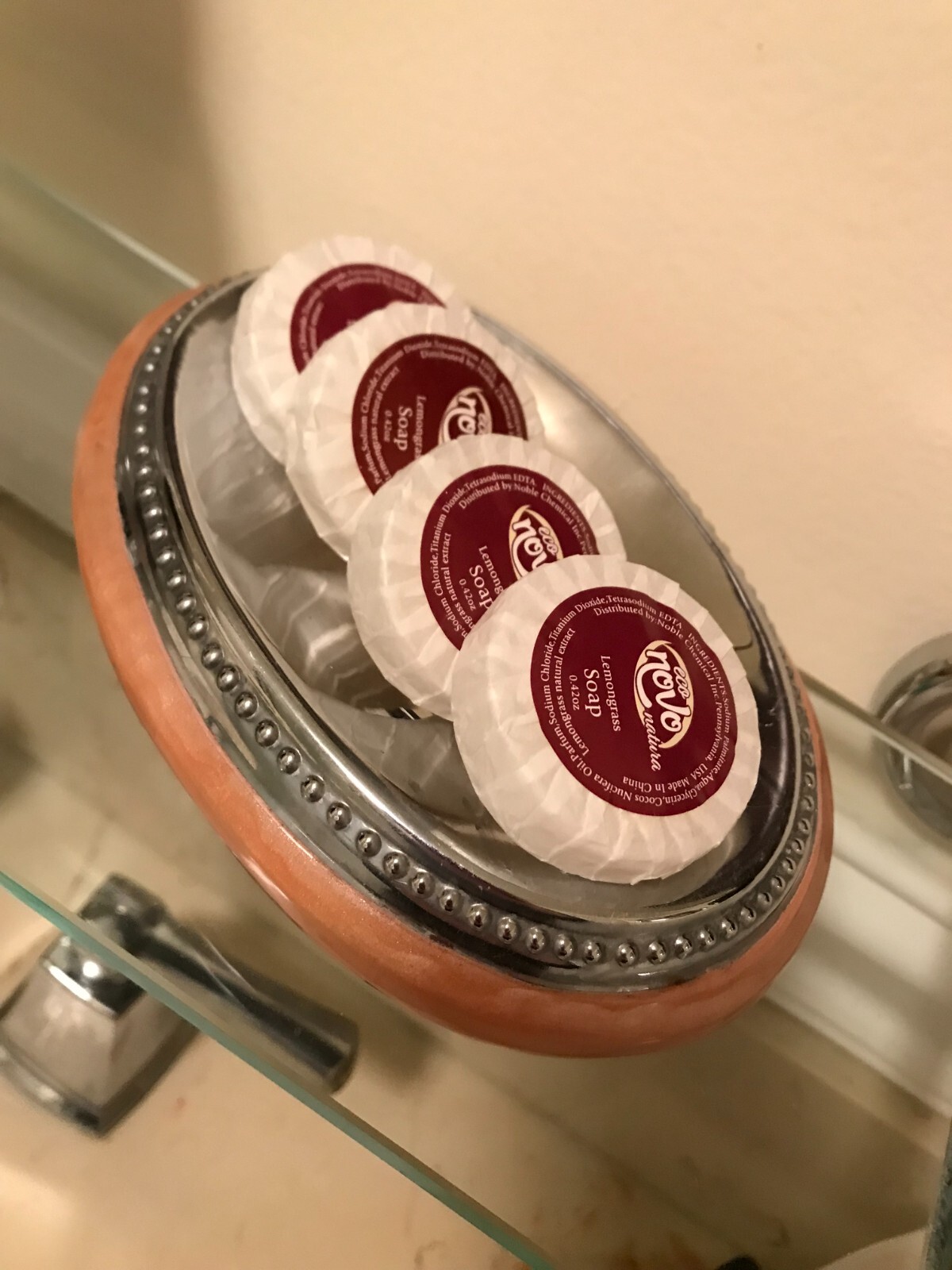 25 Mini Soap Novo B&B Hotel Individual Wrapped Small Glycerin Travel Bar .42z