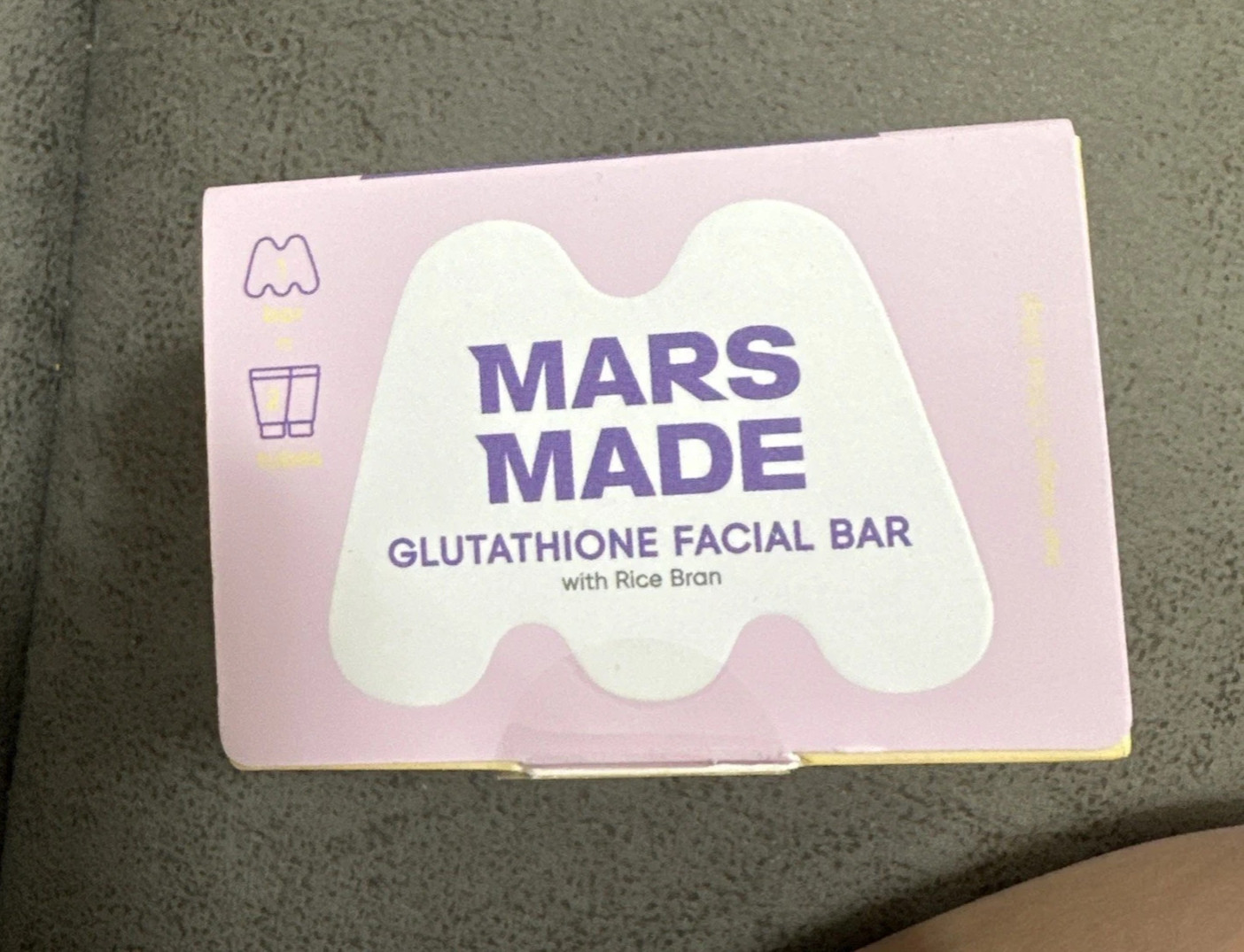 Mars Made Glutathione Facial Bar With Rice Bran Brightening Radiance Soap 95g