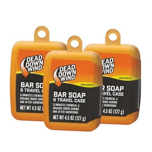 Bar Soap & Travel Case | 4.5 Oz Bar | 3 Pack | Odor Eliminator, Hunting