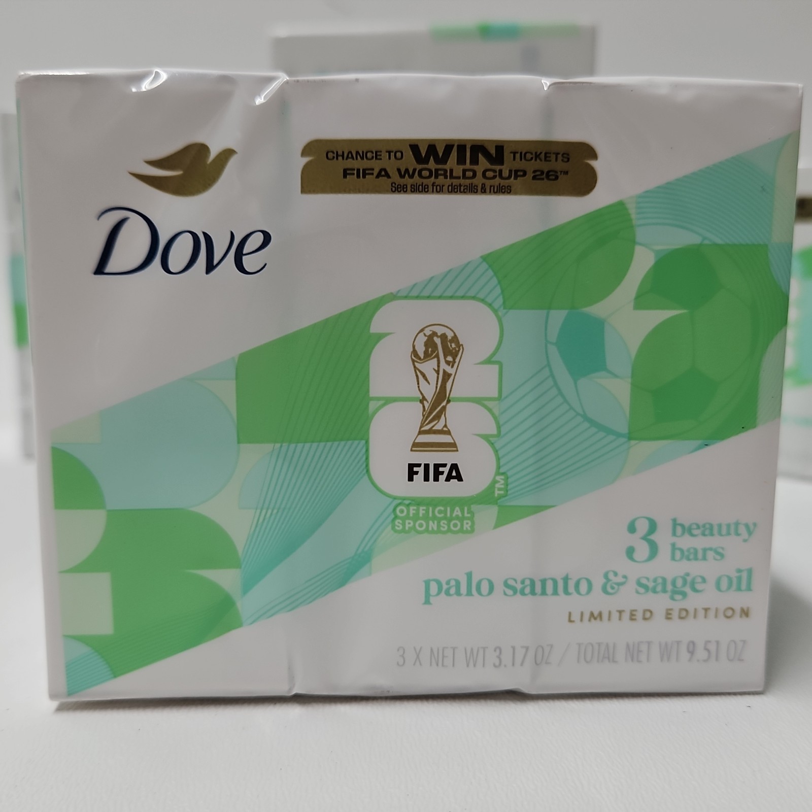 5x Dove Beauty Bar Palo Santo & Sage Oil Limited Edition 3-Bar Packs FIFA 2026