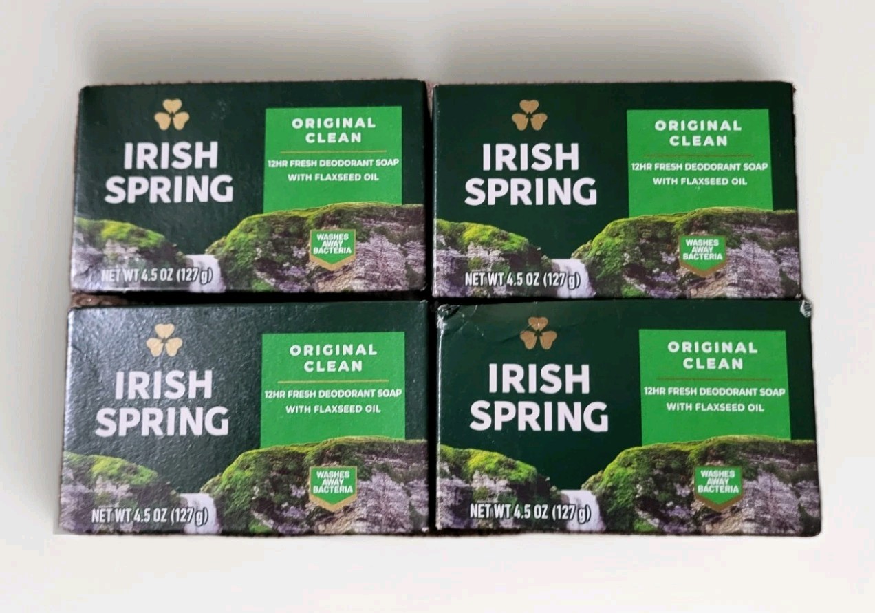 Irish Spring ORIGINAL SCENT Bar Soap for Men Women Bath Body Health Lot Of 4 Nos