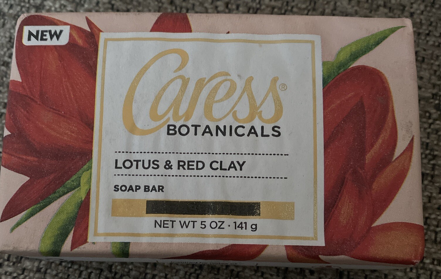 Caress Botanicals Bar Soap Lotus & Red Clay Paraben Free 5 oz each Bar 2 Pack