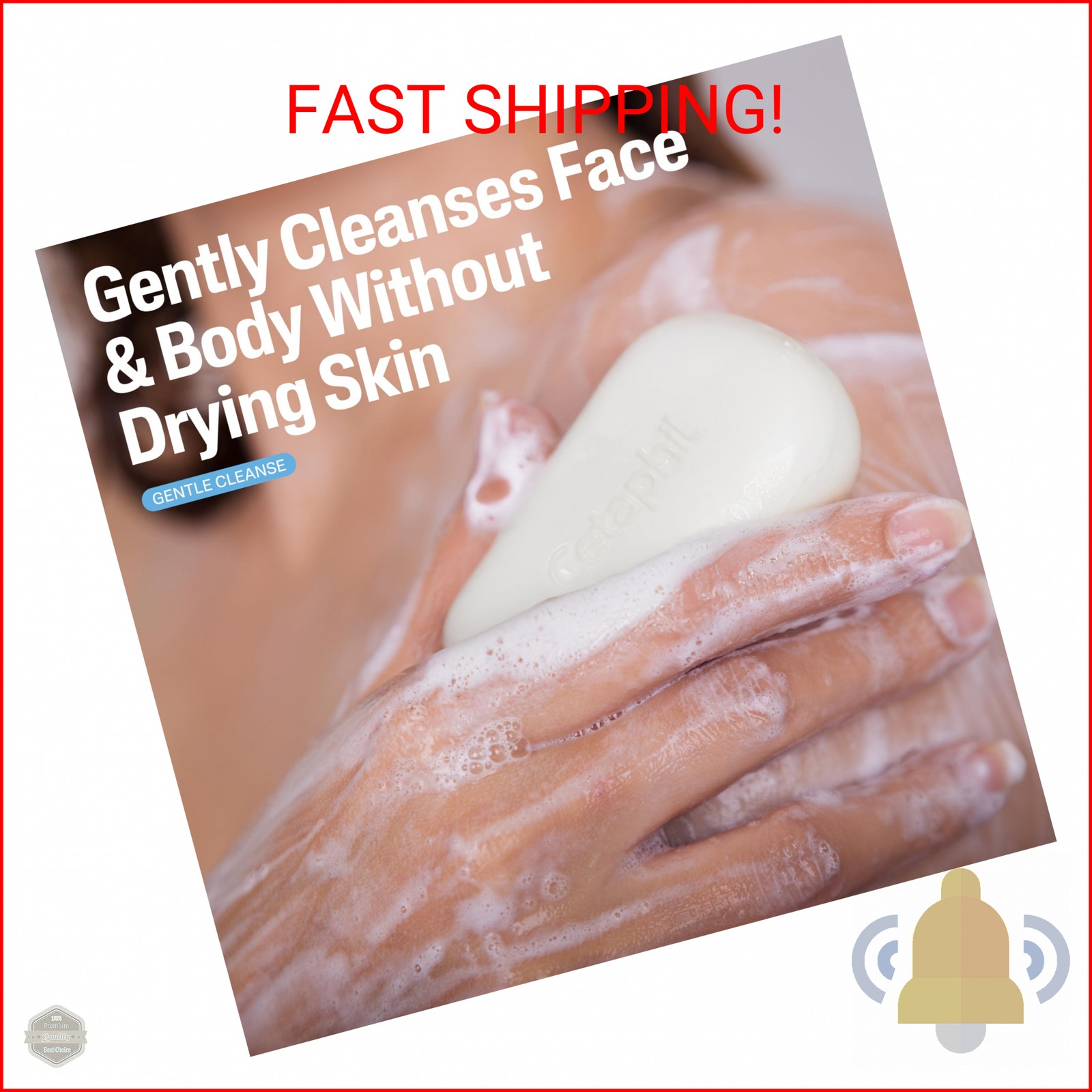 Cetaphil Gentle Cleansing Bar Soap, Sensitive & Dry Skin, 4.5oz, 6ct