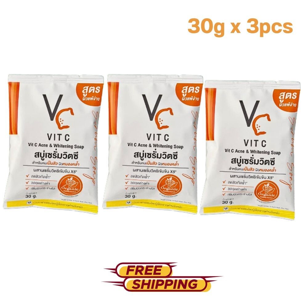 Vitcsoap Vit C Ance & Whitening soap Vit C serum soap VCsoap vitcbiofacesoap 30g
