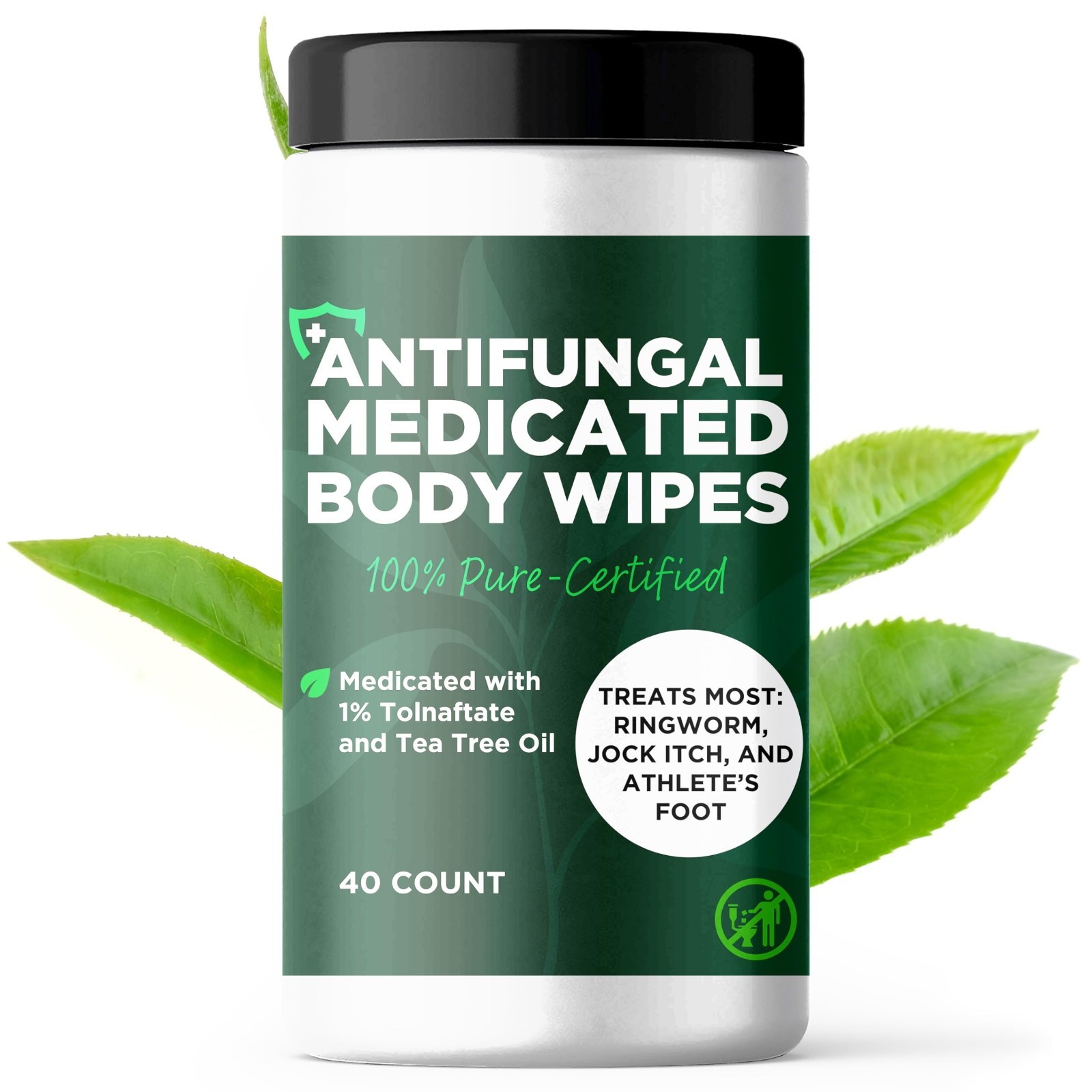 Antifungal Soap Pack with Case & Body Wipes | 1% Tolnaftate, Tea Tree Oil | Figh