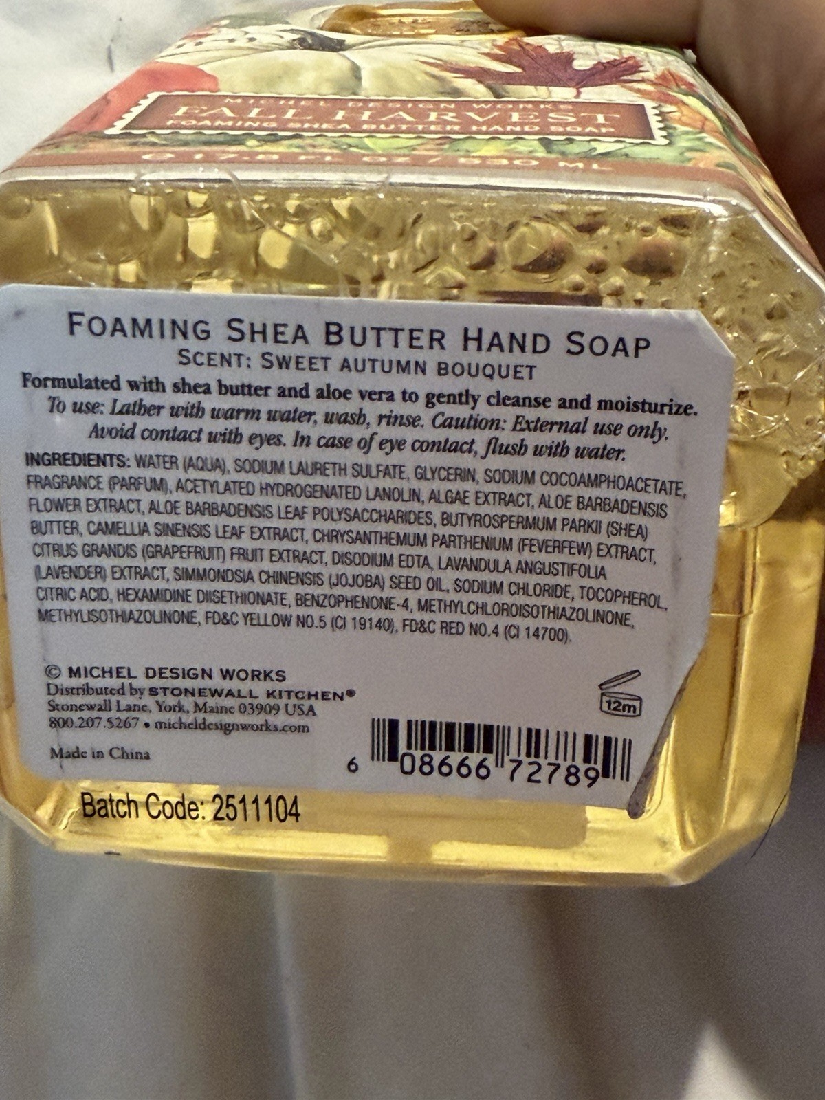 SHEA BUTTER FOAMING HAND SOAP Fall Harvest Michel Design Works 17.8 Ounces
