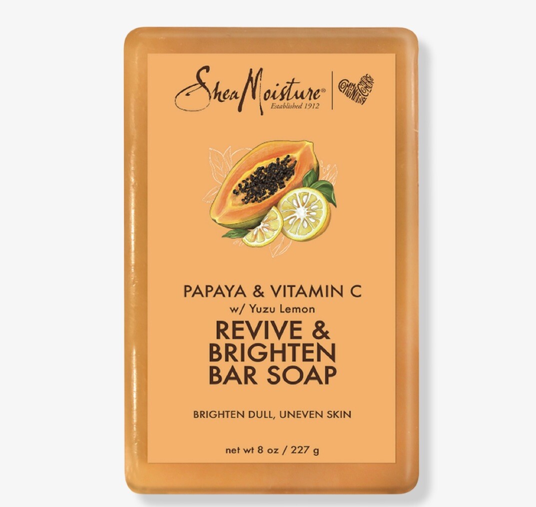 SHEA MOISTURE 8oz BAR PAPAYA & VITAMIN C W/ YUZU LEMON REVIVE & BRIGHTEN DULL