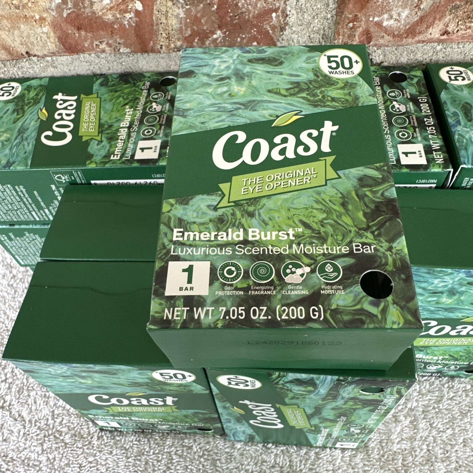 Coast 18 Bars Soap Moisturizing Luxurious Emerald Burst Each Bar 7.05 Oz Jumbo18