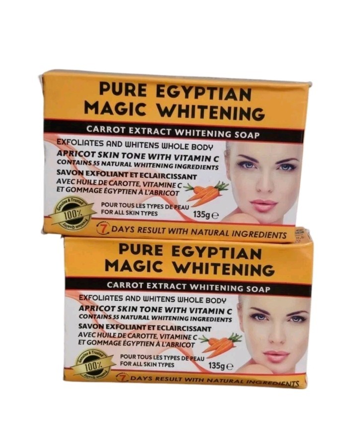 X2 soap. Pure egyptian carrot extracts whitenizer,/ exfoliating. 135gx2