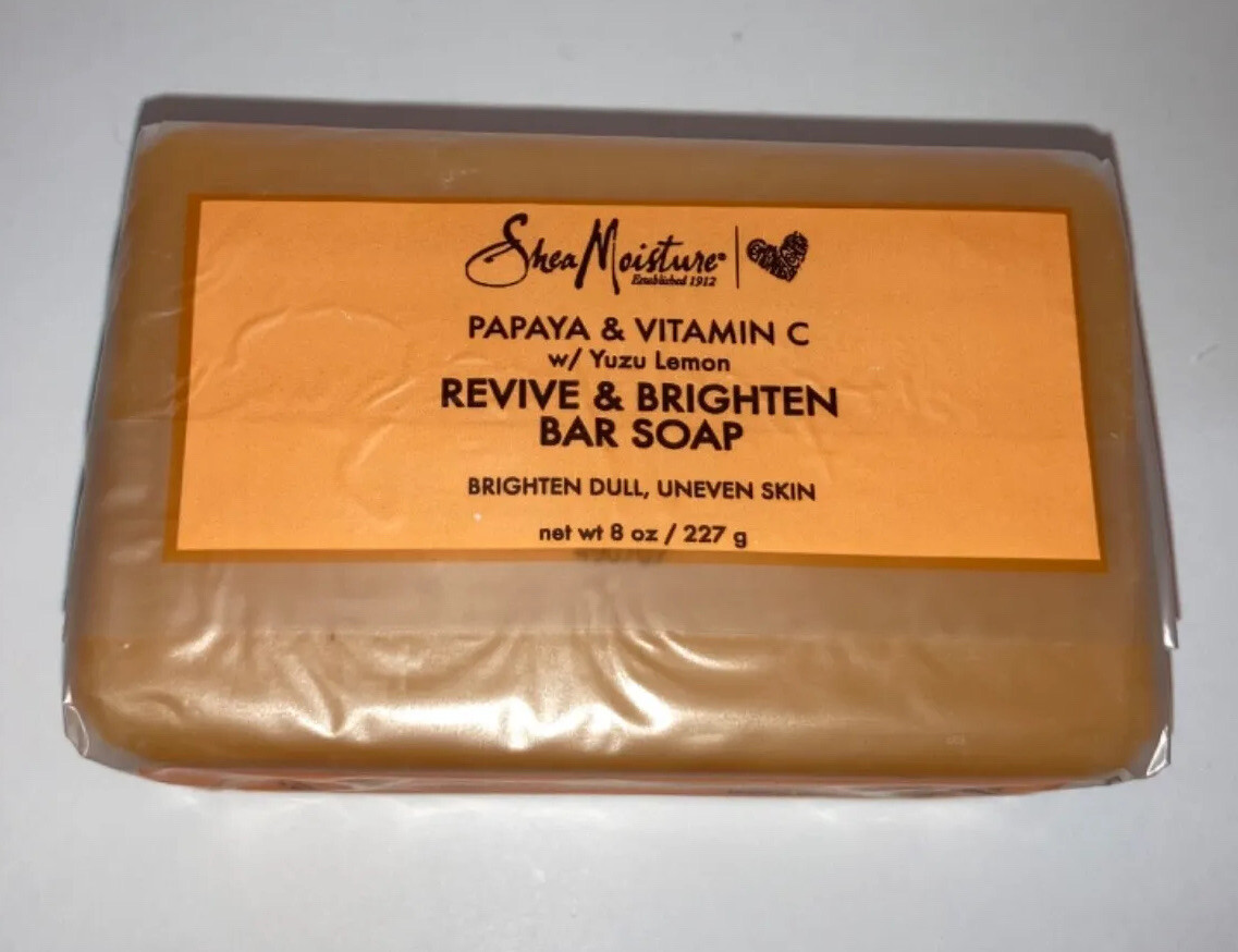 SHEA MOISTURE 8oz BAR PAPAYA & VITAMIN C W/ YUZU LEMON REVIVE & BRIGHTEN DULL