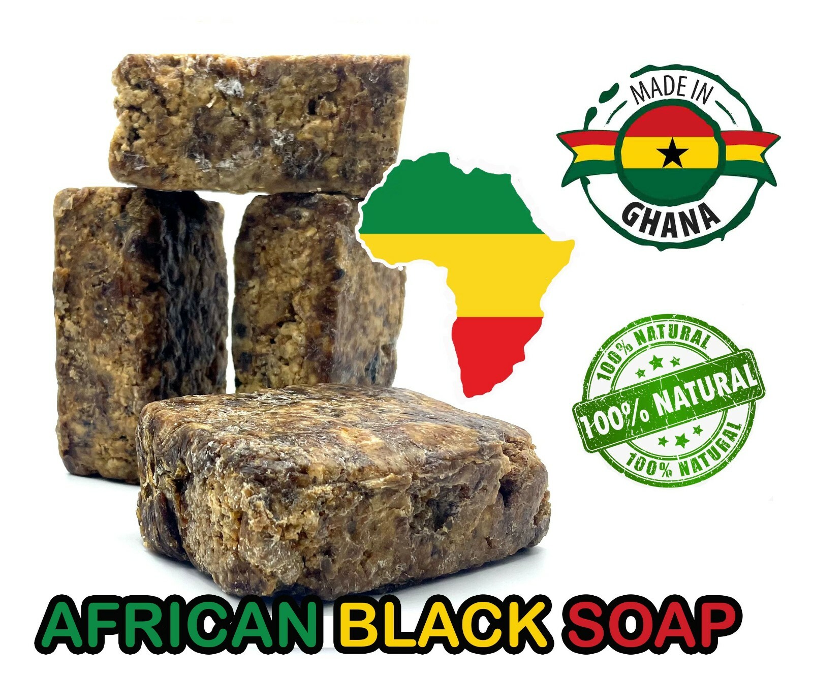 25lb 25x1lb ORYGINAL African Black Soap from Ghana 100% Natural PREMIUM QUALITY