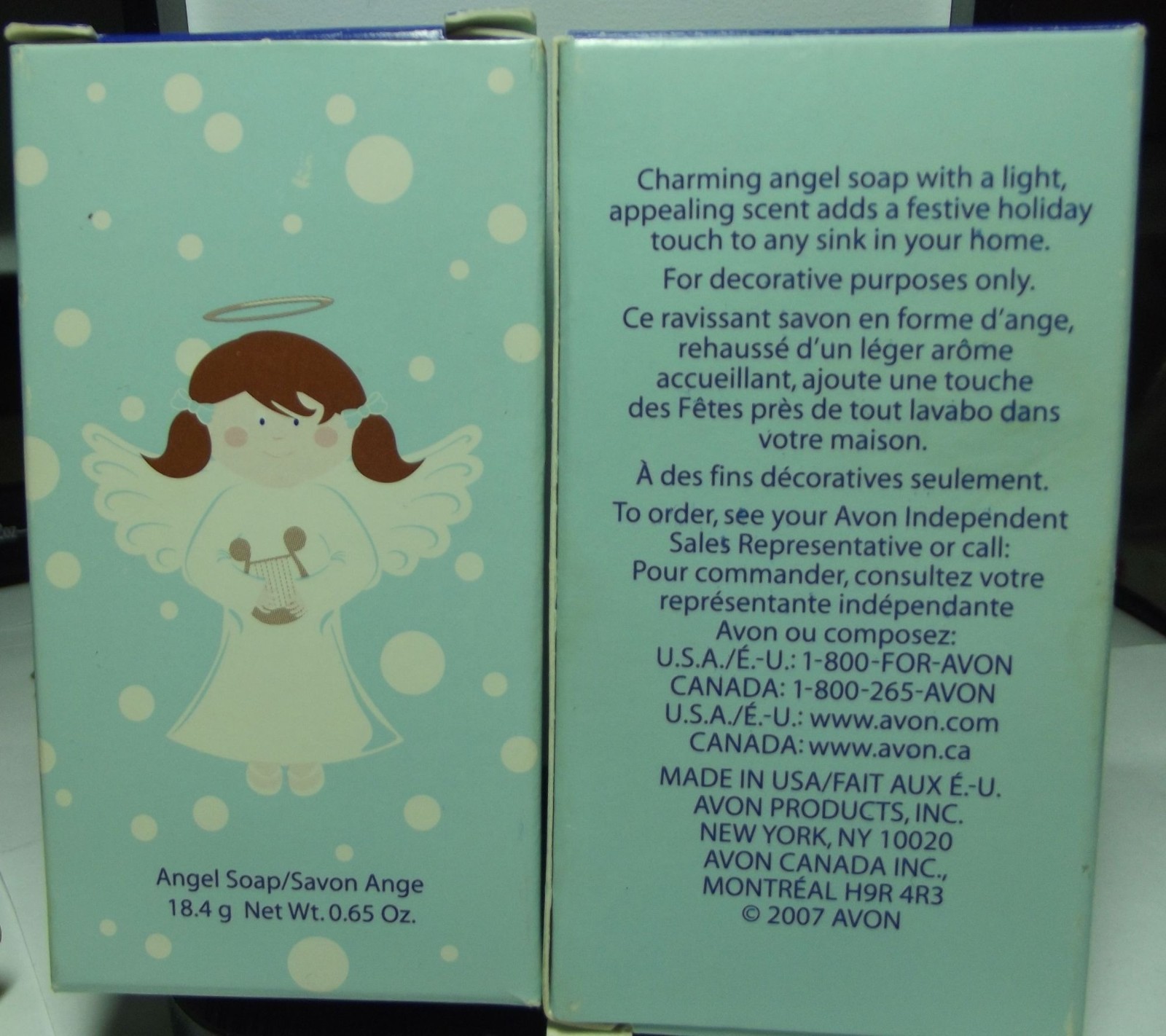 Avon Angel Soap (lot of 2) with box decorative cherub Christmas holiday romantic
