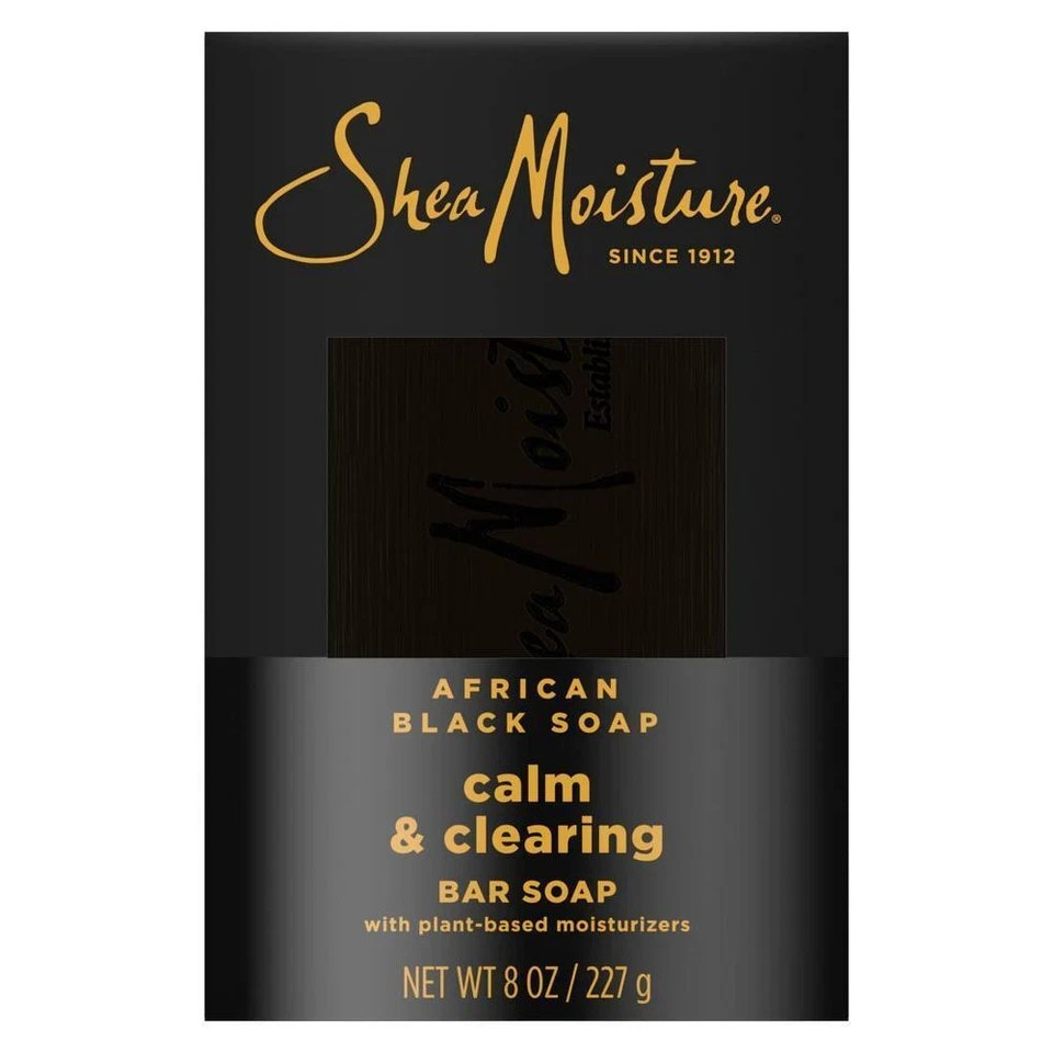(2 PK)Shea Moisture African Black Bar Soap – Moisturizing – Calm & Clearing 8oz
