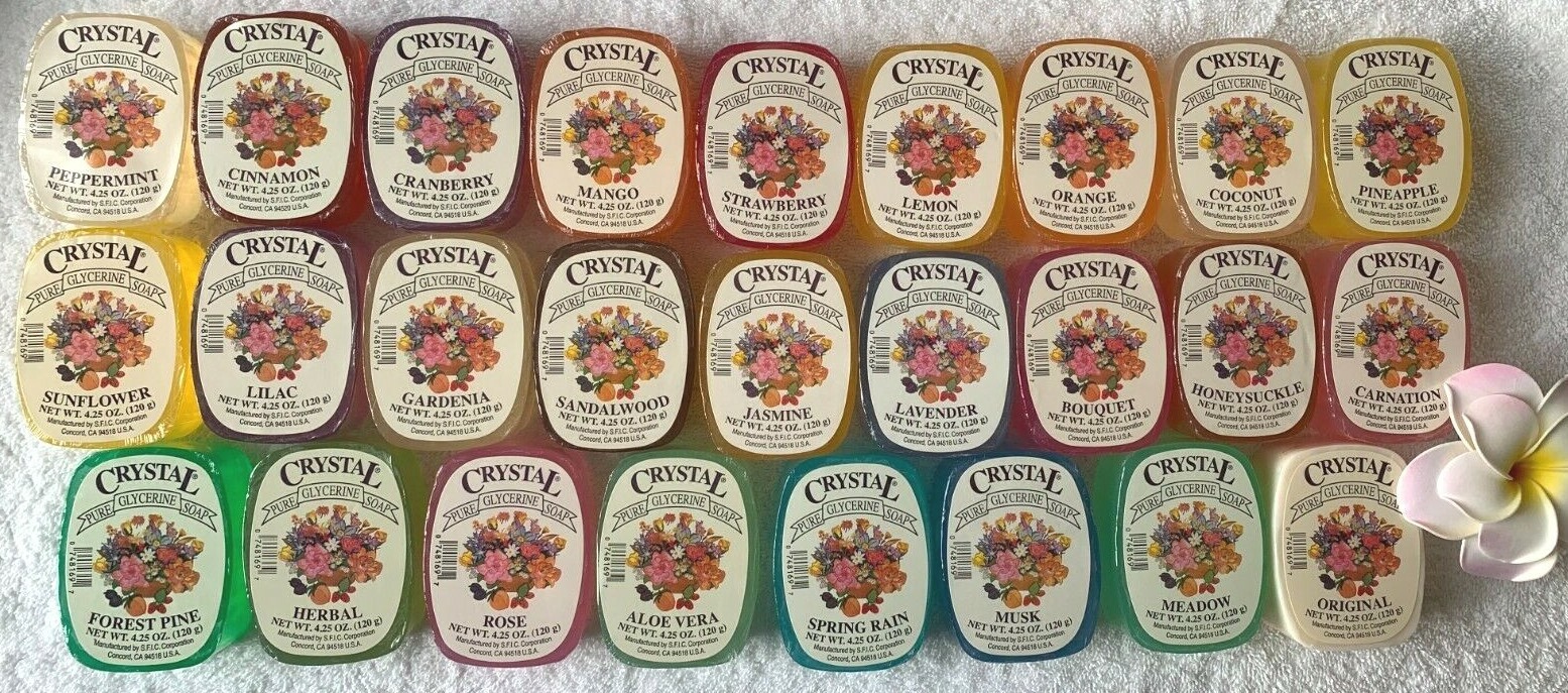 CRYSTAL PURE GLYCERINE Soap***U chOOsE scEnt(s)***4.25 oz/120 g~BRAND NEW~SEALED