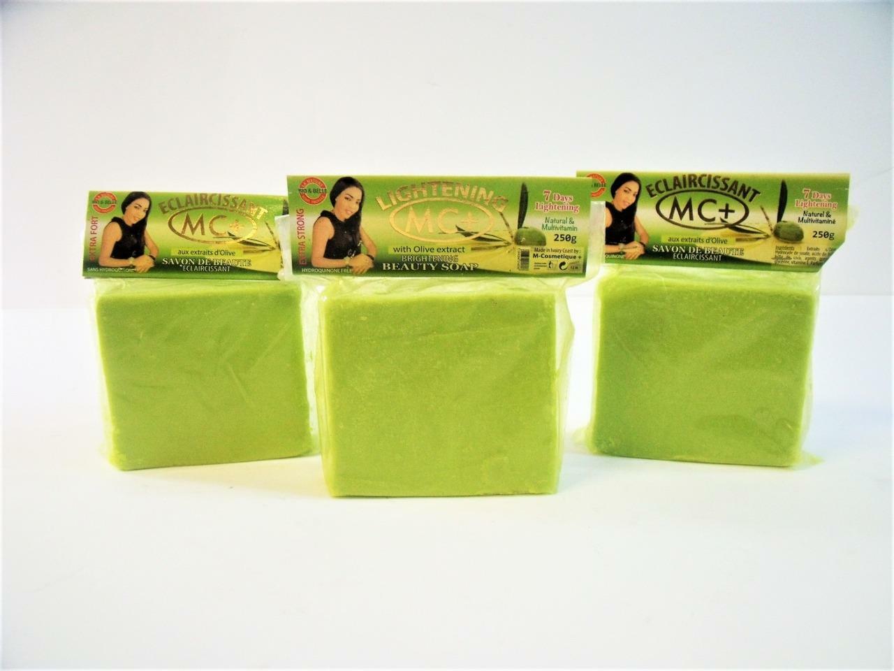 Lot of 3 Bars, MC+ OLIVE Brightening Beauty Soap, 7-Days Lightening Natural 250g
