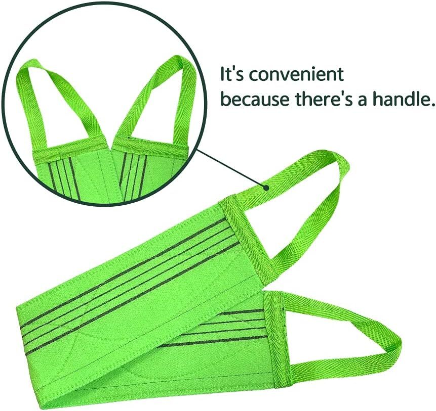 x (3 pcs) Long Exfoliating Back about 80 x 9 (cm) / 31′ x 3.6′, Green