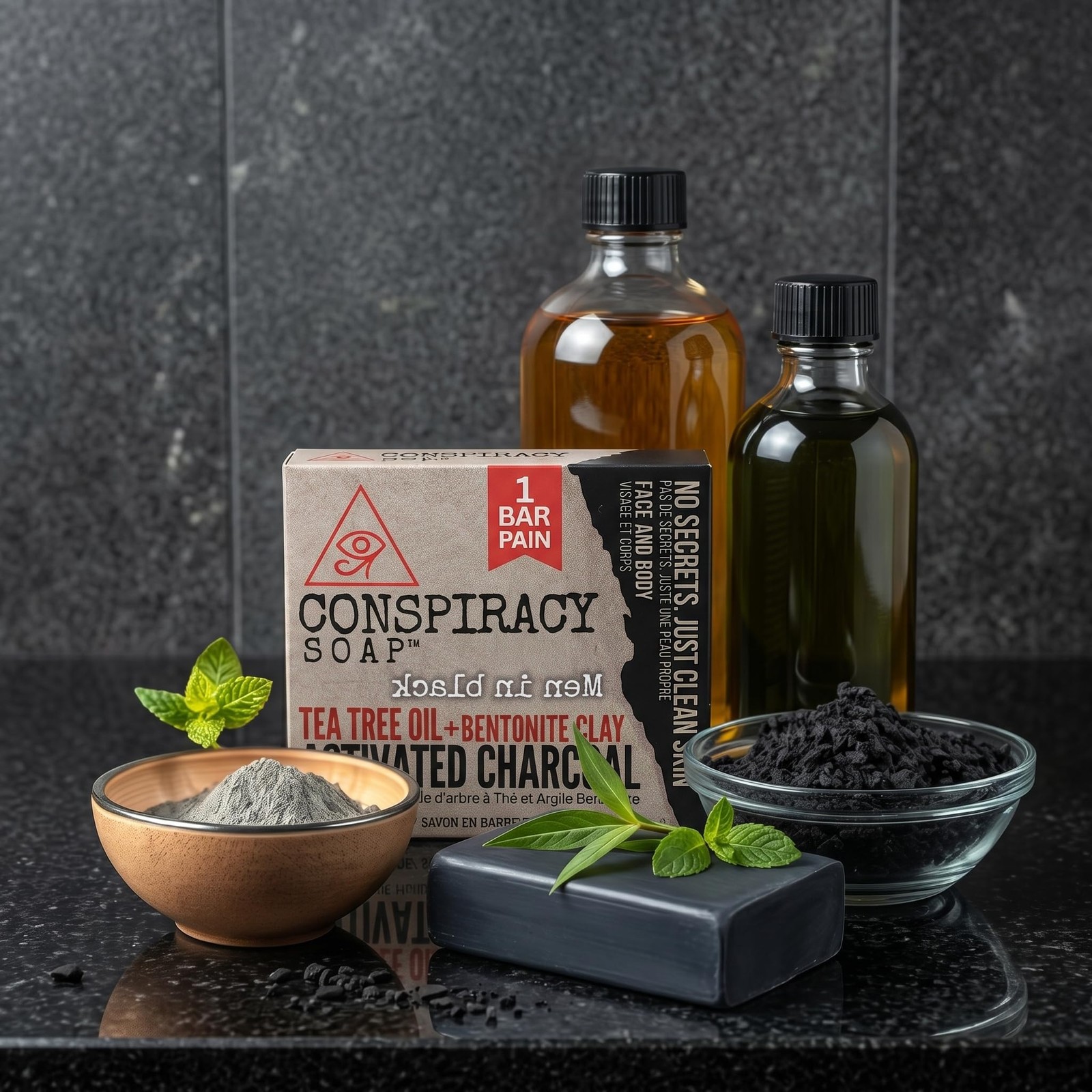 Premium Bar soap for Men, Activated Charcoal, Tea tree oil, Shea butter for A…