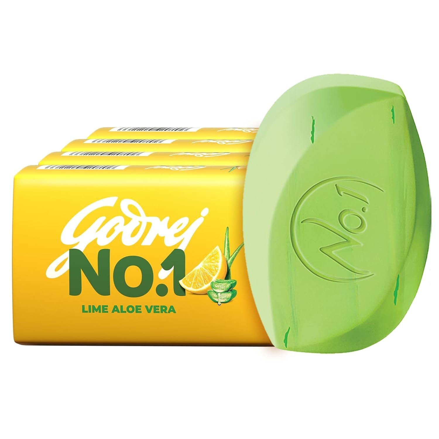 Godrej No.1 Lime & Aloe Vera Soap – Pack of 4 (150g each)