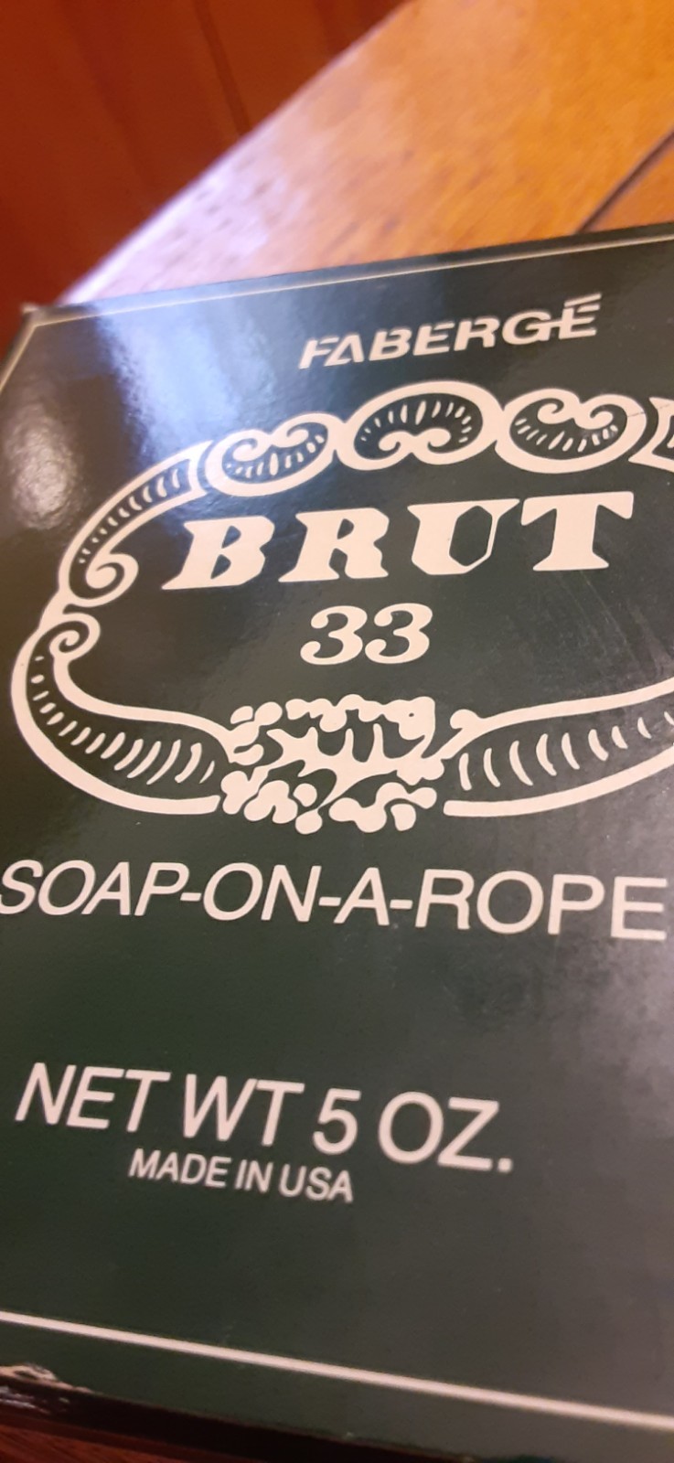 Faberge Brut33 Soap-on-a-Rope 5oz Bar Vintage U.S.A