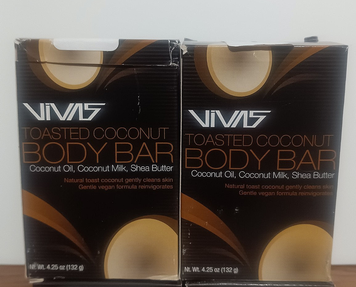 Four VIVAS Shea Butter Body Bars With Toasted Coconut