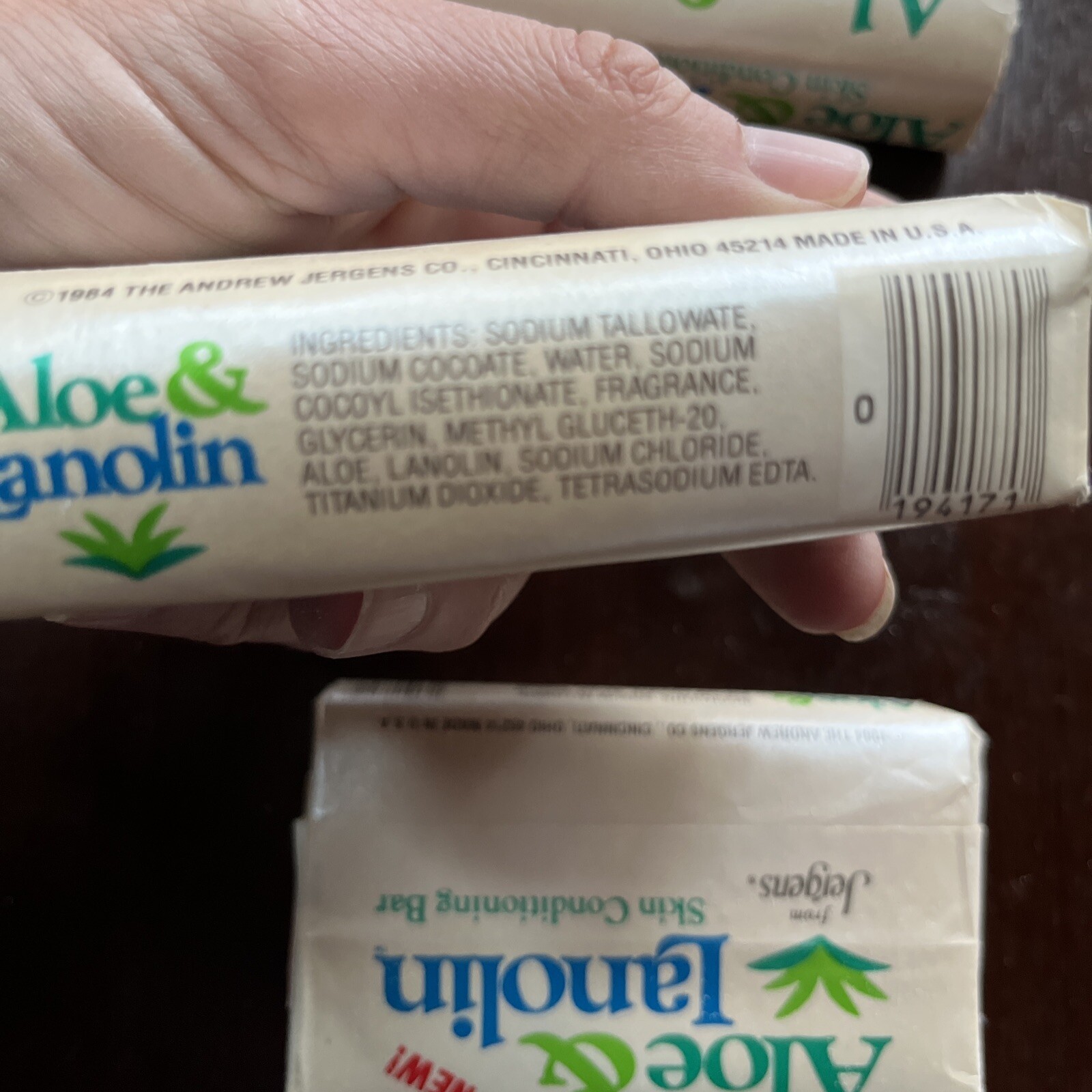 VTG NOS NEW 1984 Jergens Aloe & Lanolin Soap Bar ~ 3.5oz RARE!!!