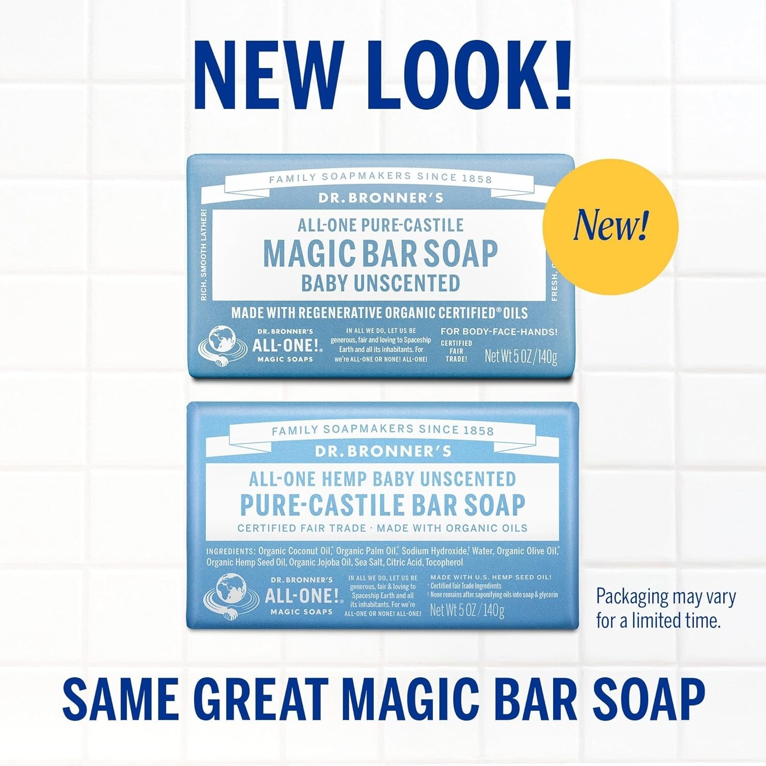 Organic Unscented Baby Soap Bars – 5 oz, 6-Pack Pure-Castile for Soft Skin