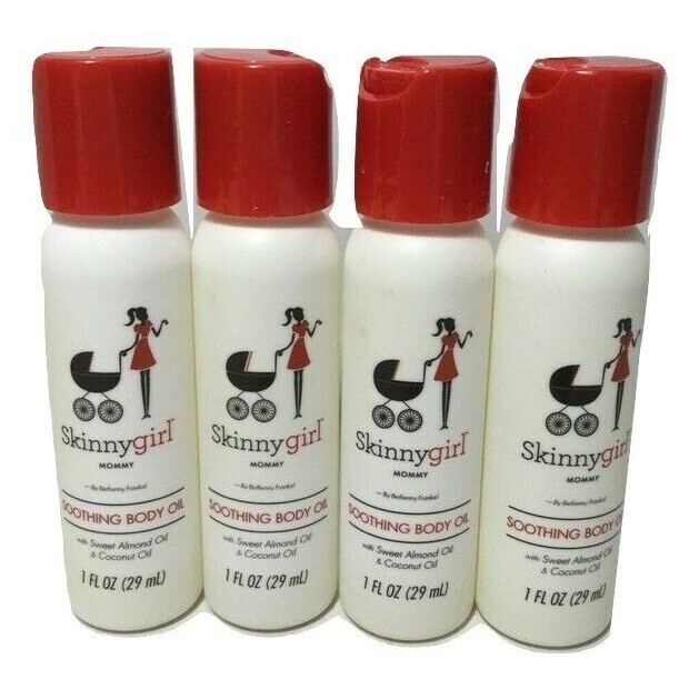 Skinnygirl Mommy Soothing Body Oil 1 Fl Oz , Lot of 4, Almond Oil & Coconut Oil