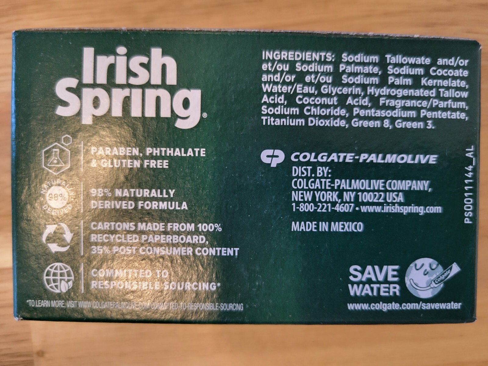 NOS 2x New Irish Spring Original Scent Men’s 3.7 oz. Bar Deodorant Soap