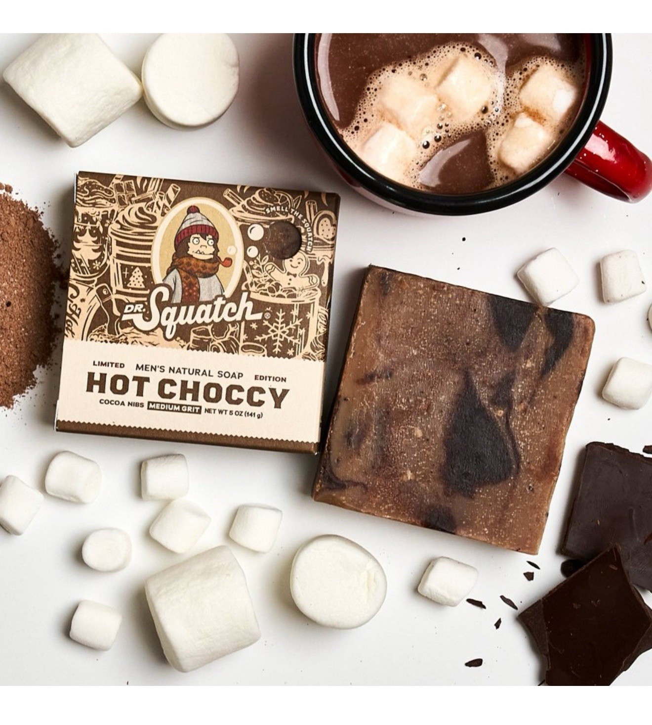 Dr Squatch Hot Choccy Milk Cocoa Christmas Men’s Bar Soap 5 oz Chocolate Retired