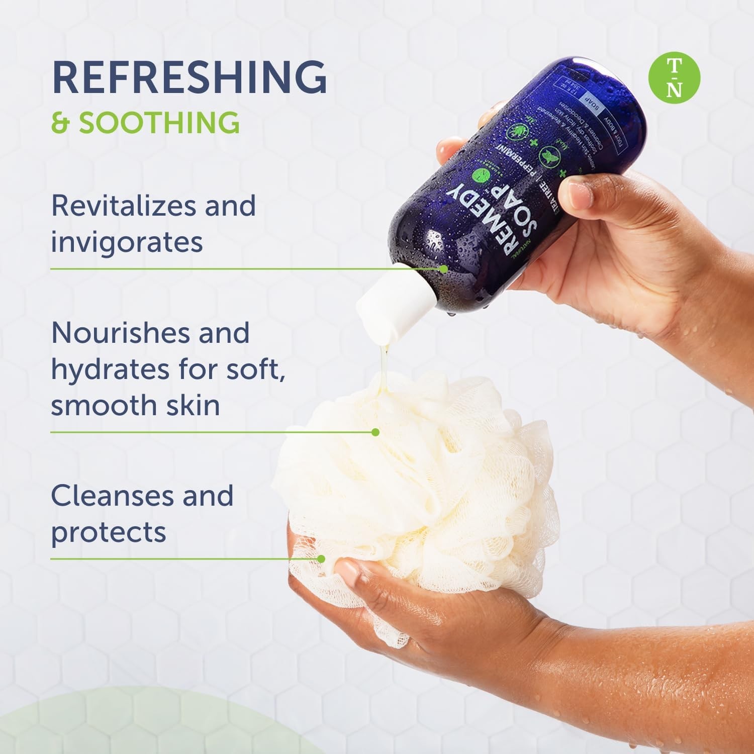 12 oz Tea Tree Oil Body Wash – Invigorating Tea Tree Soap with Peppermint, Aloe,