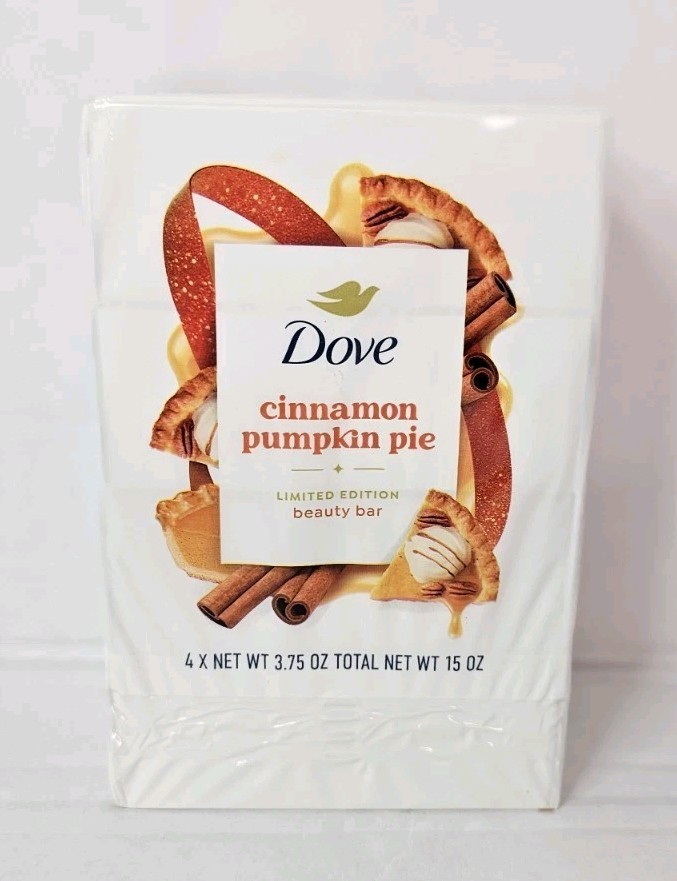 Dove Beauty Bar Cinnamon Pumpkin Pie 4 Bars 3.75 oz Limited Edition NEW