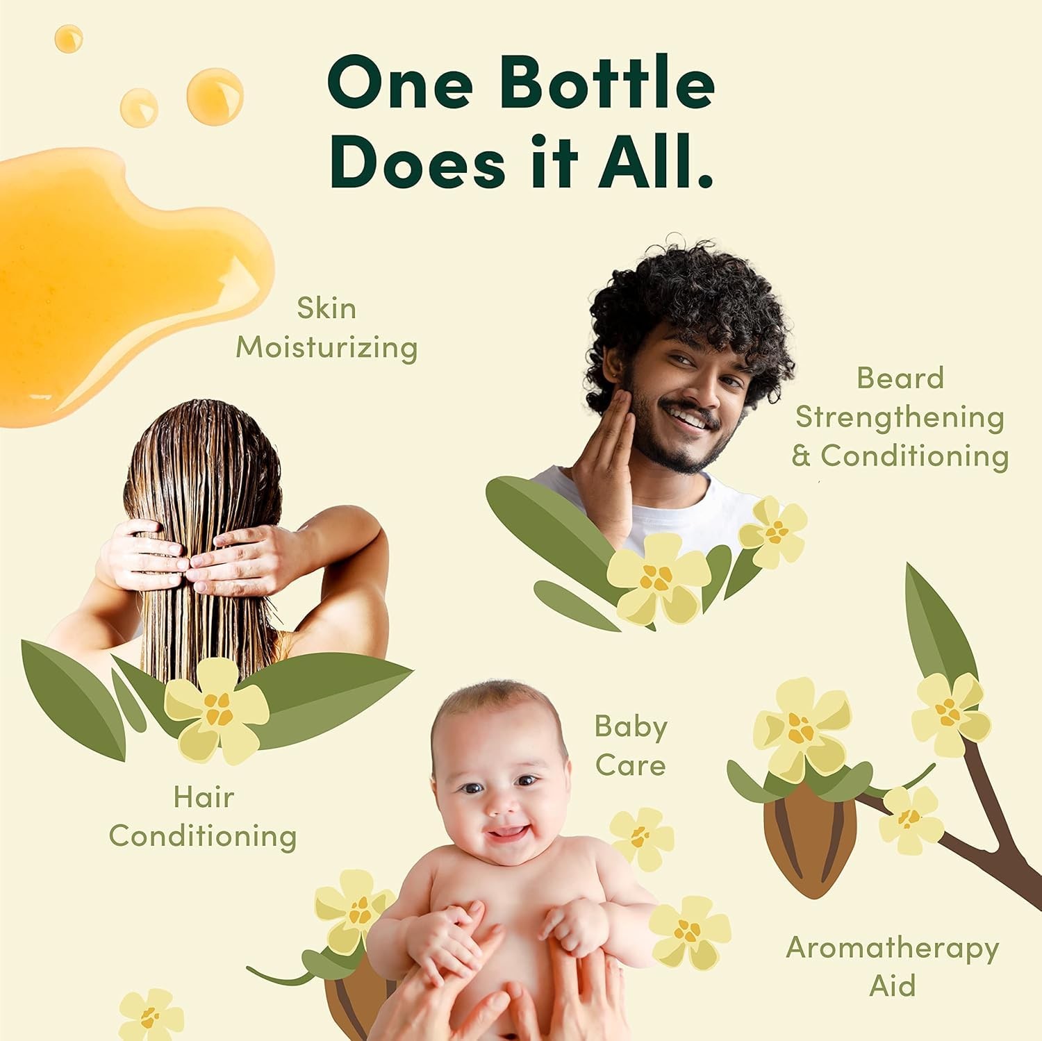 HobaCare Unrefined Organic Jojoba Oil for Skin Care, Hair, Beard, Scalp Massage