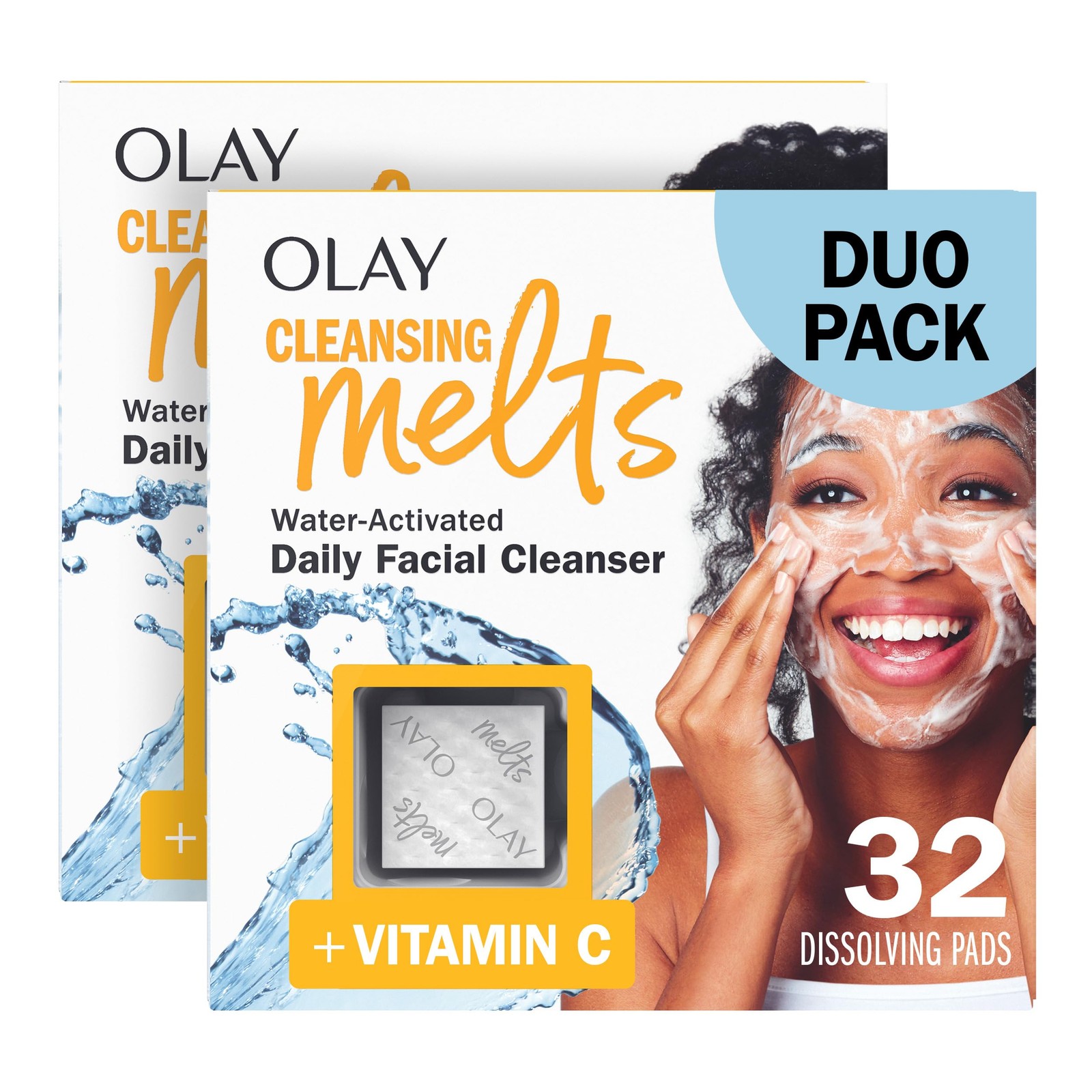 Olay Cleansing Melts Face Wash Water Activated Pad 32 Count Travel Pack