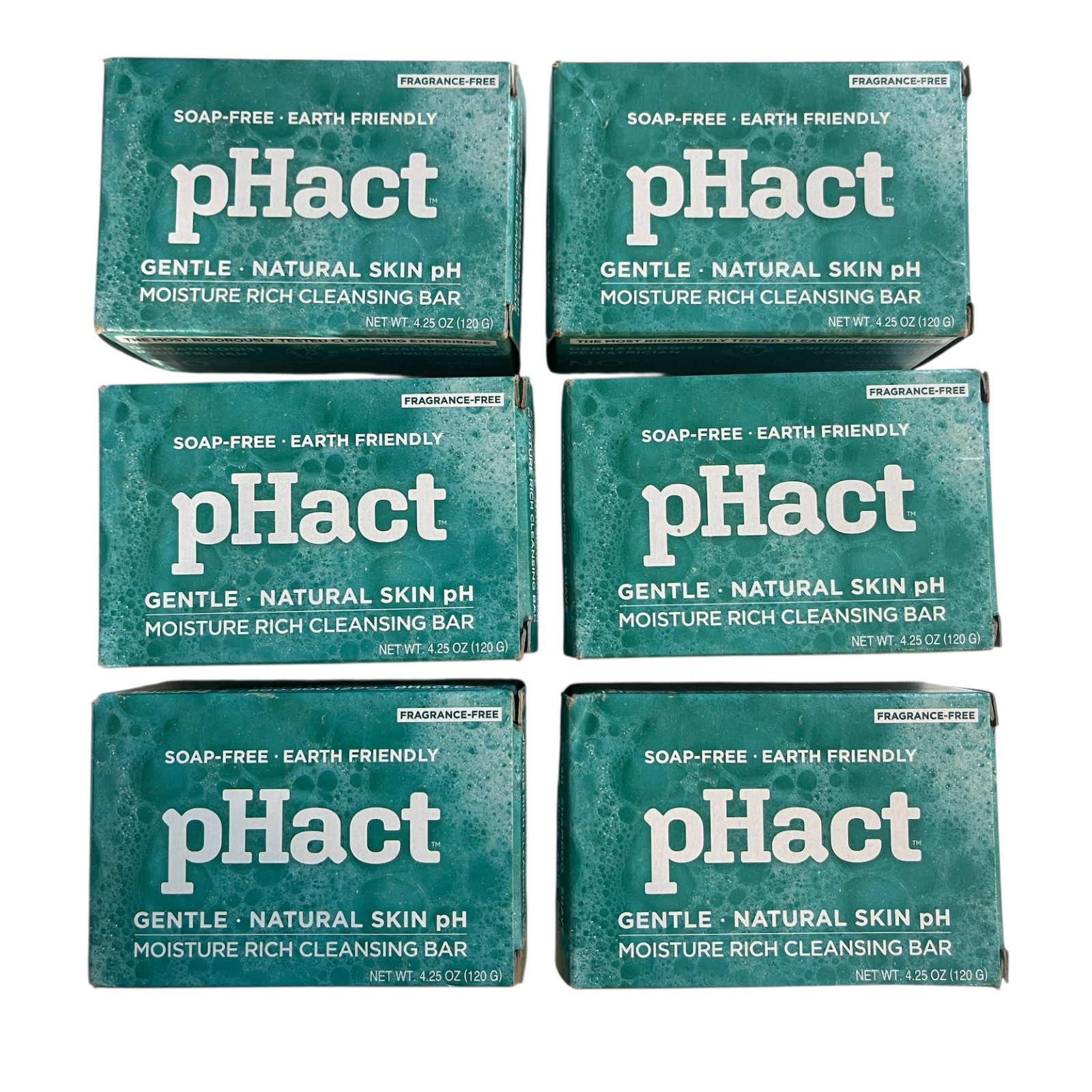 pHact Soap Free Moisturizing Cleansing Bar Lot Set Of 6 Andrew Lessman 4.25 oz