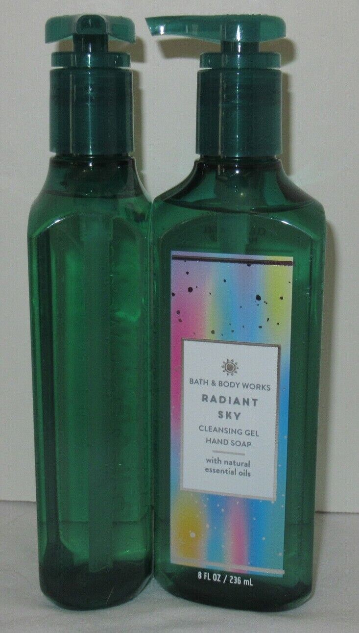 Bath & Body Works Cleansing Gel Hand Soap Lot Set of 2 RADIANT SKY mango lychee