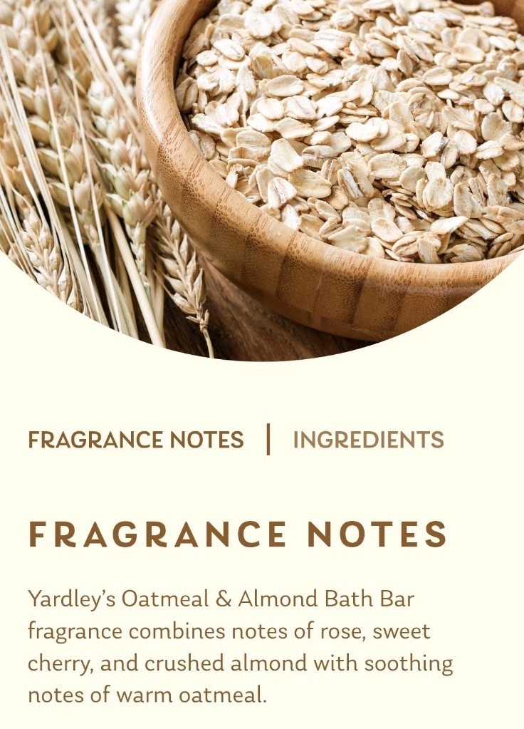 § YARDLEY LONDON (2-BARS) 4.0 Oz. 🟤🫧 ●OATMEAL & ALMOND● 🫧 ≈NOURISHING≈ Bars.